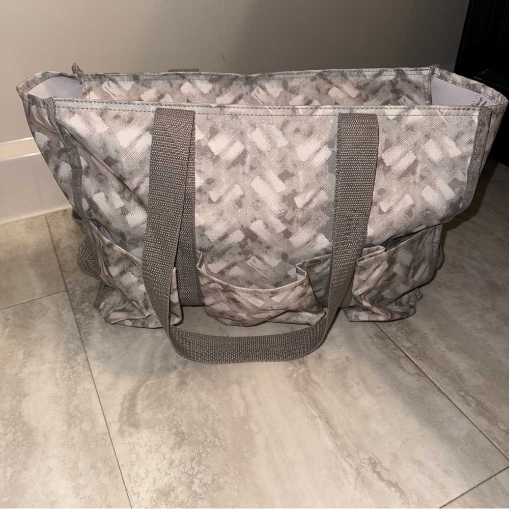 Thirty-One Gray and White Tote Bag